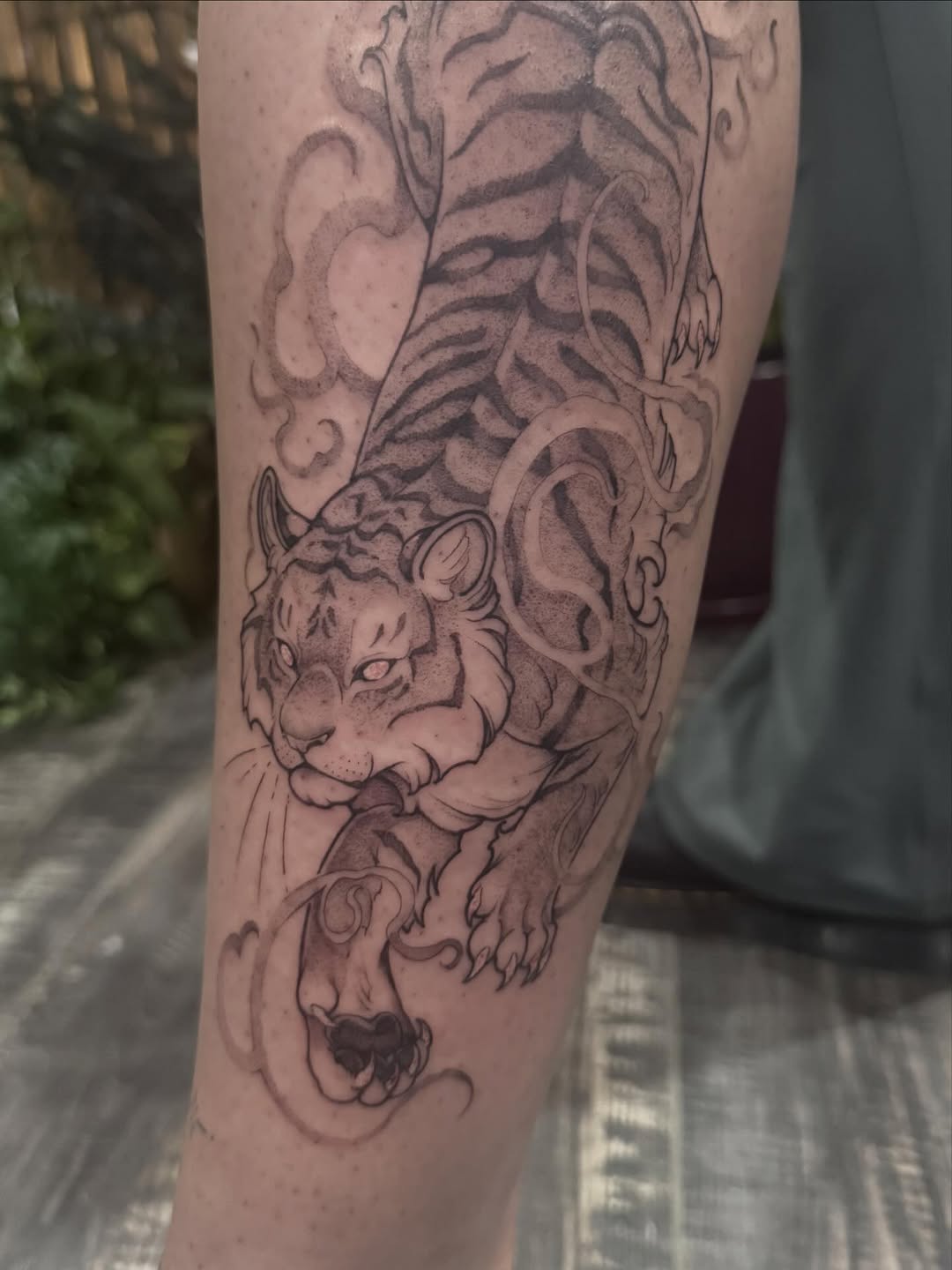 Tattoo by @pixi.bite — black_and_grey, realism