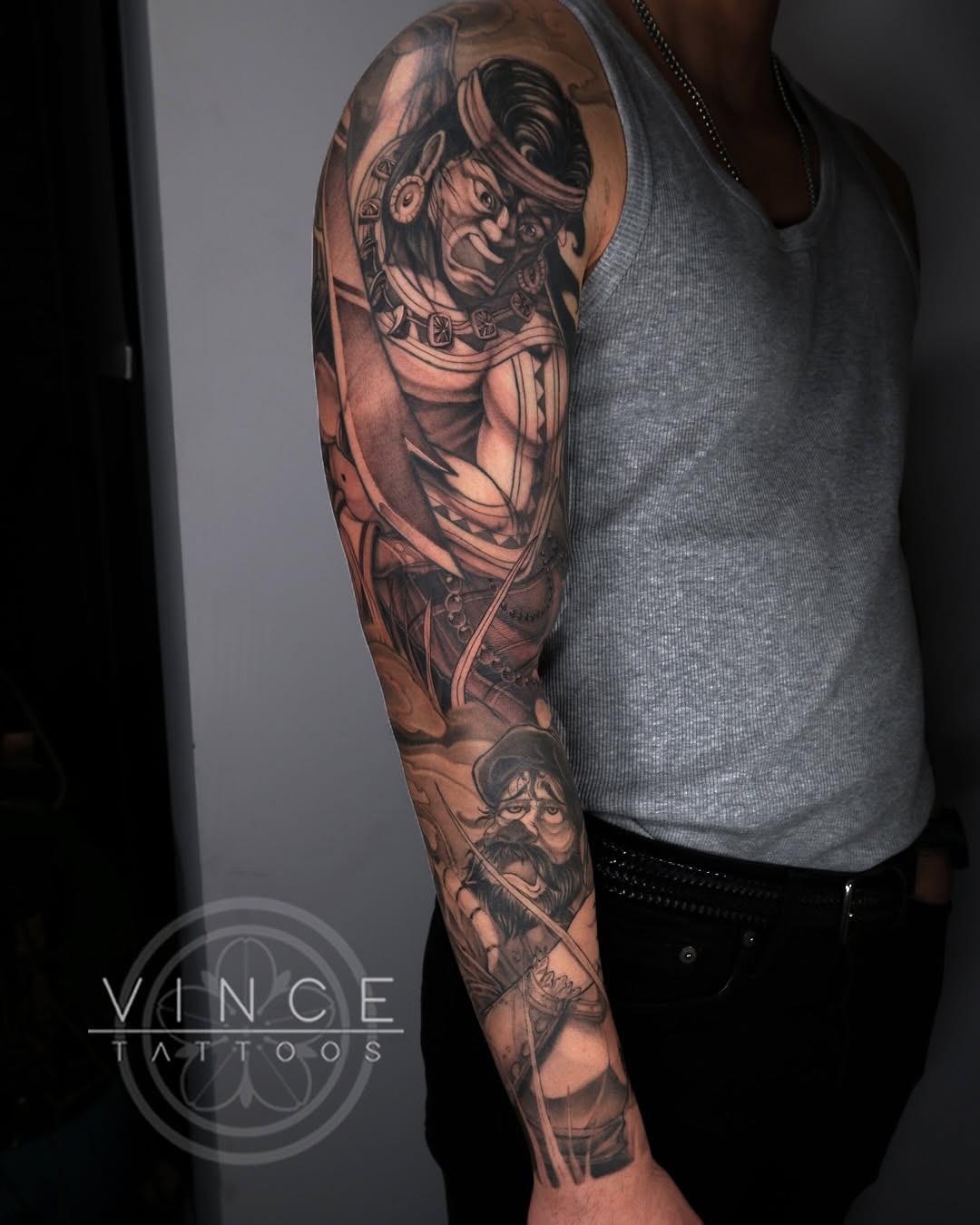 Tattoo by @vince.tattoos — realism, black_and_grey