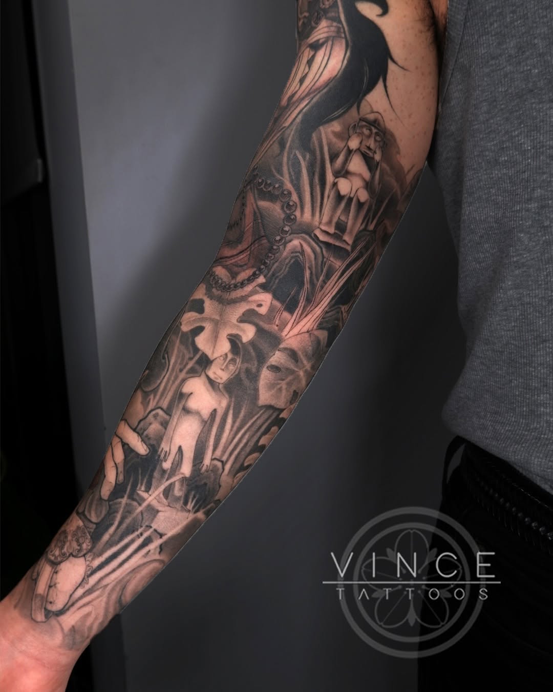 Tattoo by @vince.tattoos — realism, black_and_grey