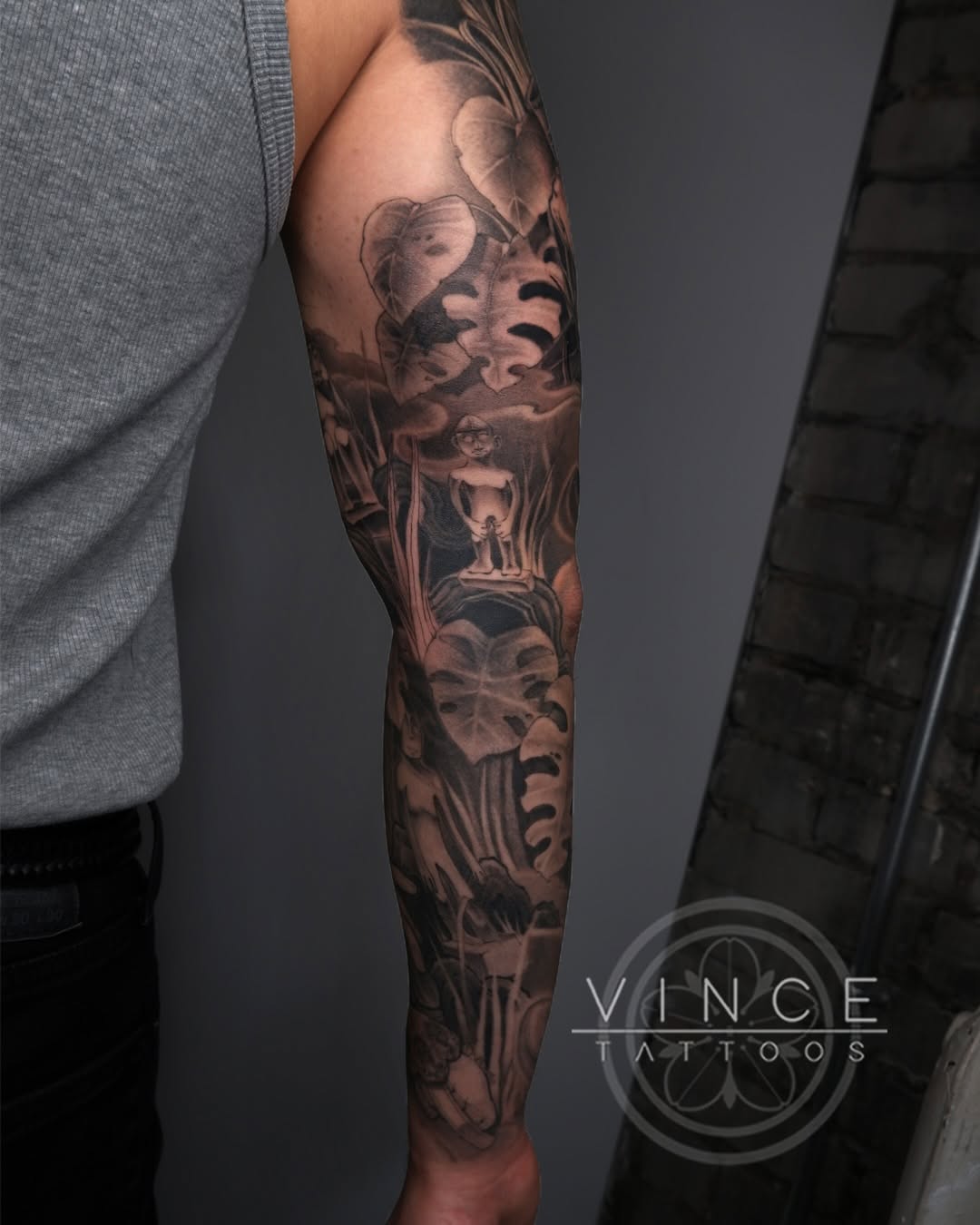 Tattoo by @vince.tattoos — realism, black_and_grey