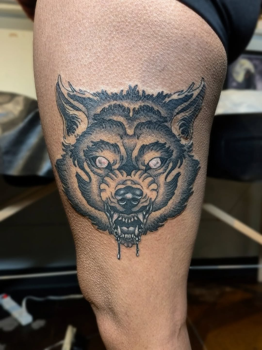 Tattoo by @damondemonink β black_and_grey, dark_realism