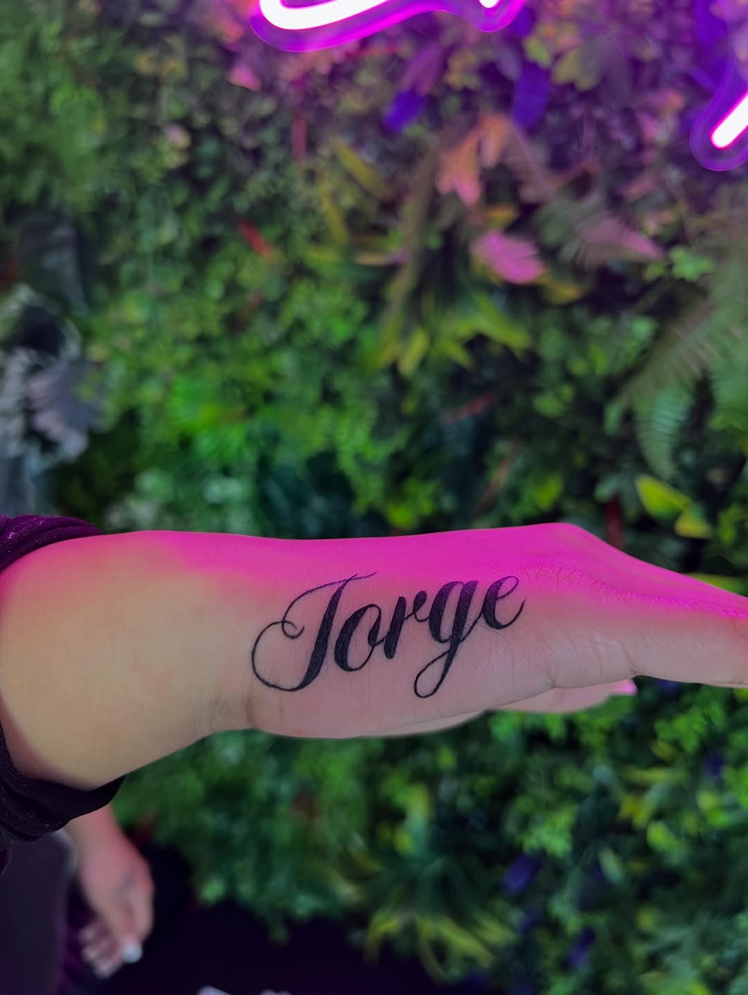 Tattoo by @leftnito โ lettering_script, fine_line