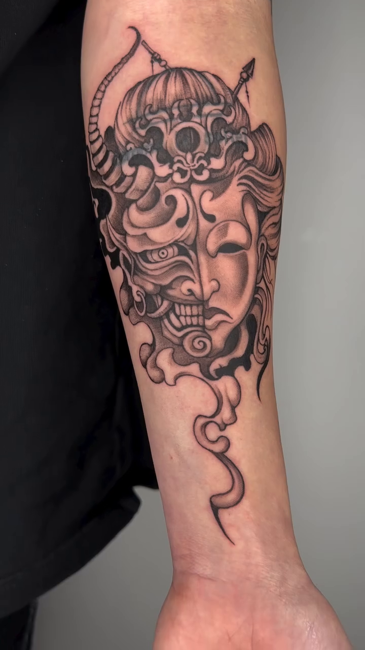Tattoo by @art_lllex — japanese_irezumi, black_and_grey