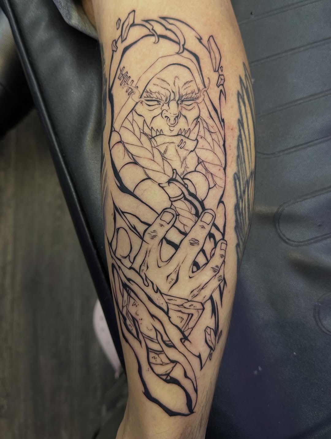 Tattoo by @jam_inkz — illustrative, blackwork