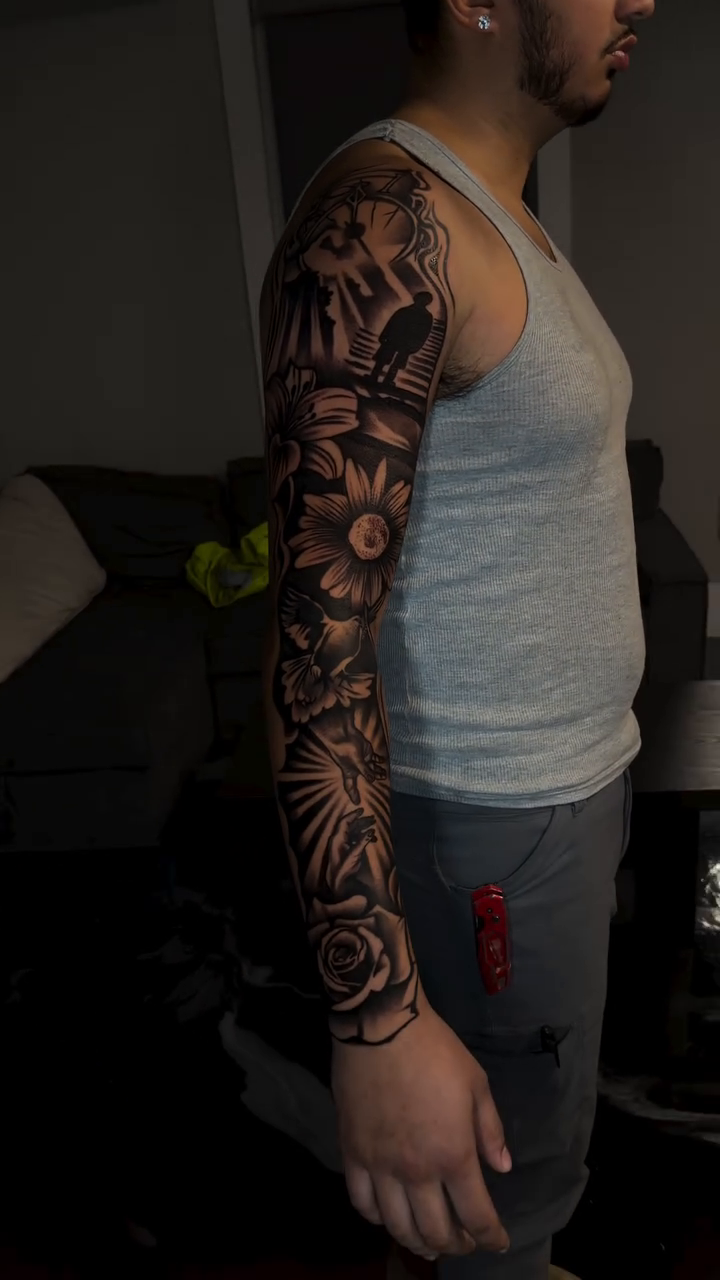 Tattoo by @broken_tattz — black_and_grey, realism