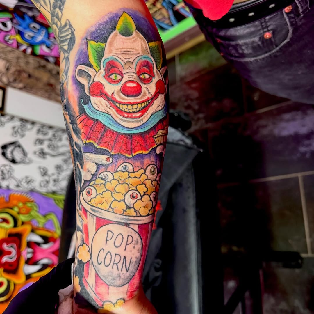 Tattoo by @barbedwireinktattoos โ new_school, dark_realism