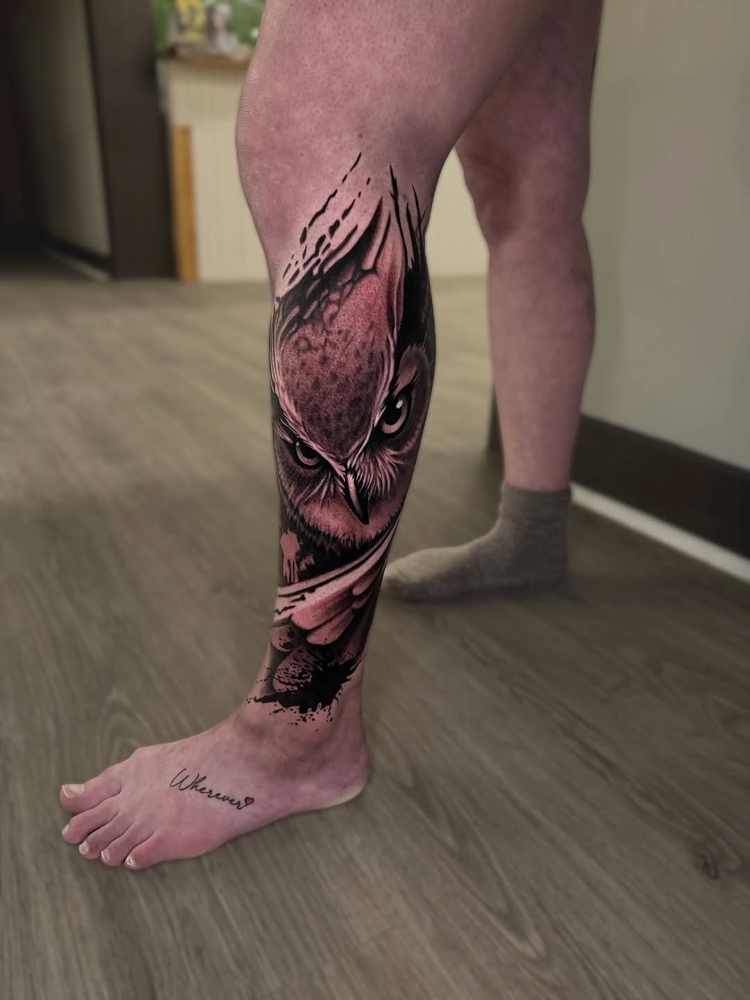 Tattoo by @fishbonestattoo — realism, black_and_grey