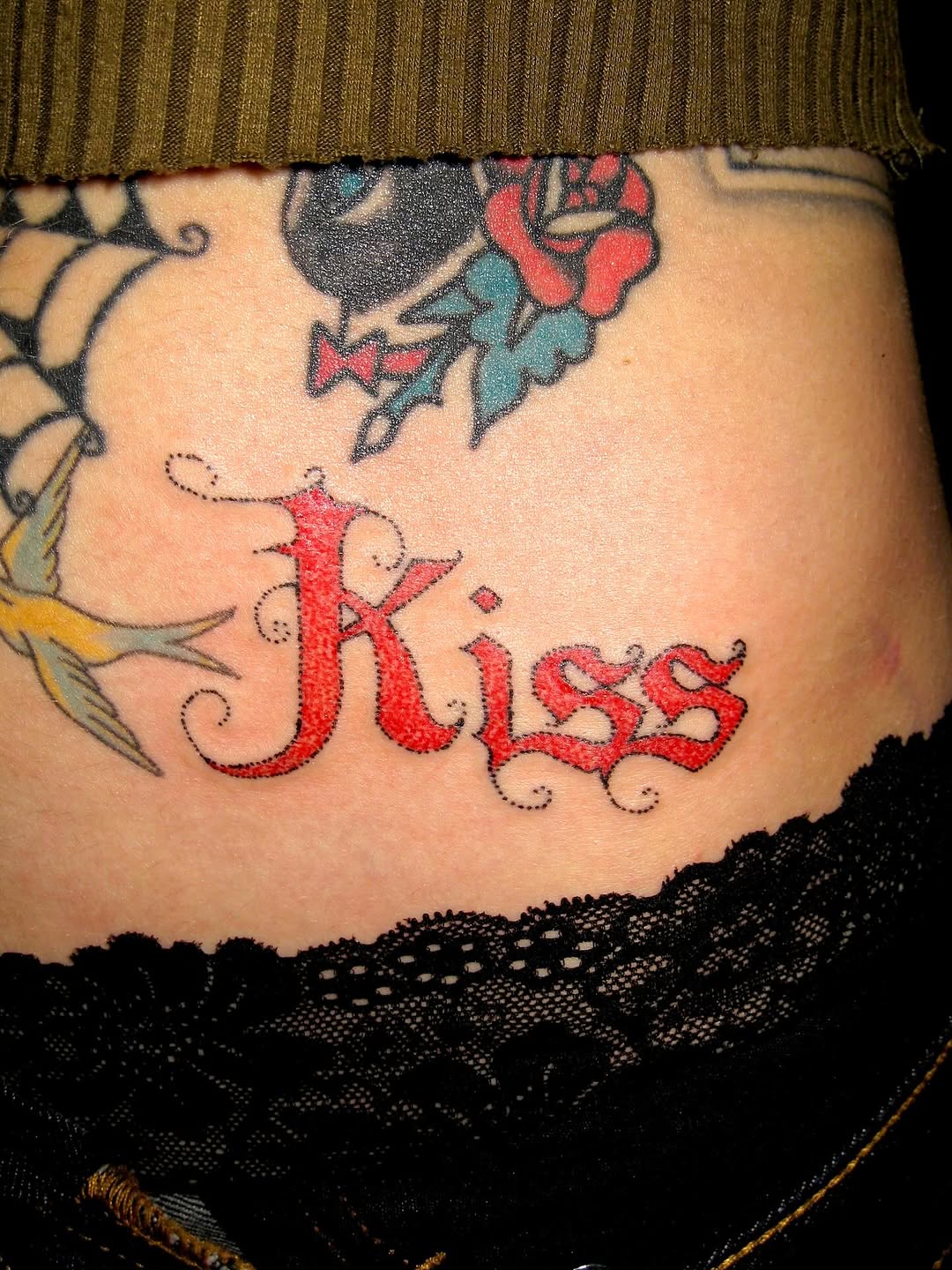 Tattoo by @whatisheavenlike — lettering_script, american_traditional