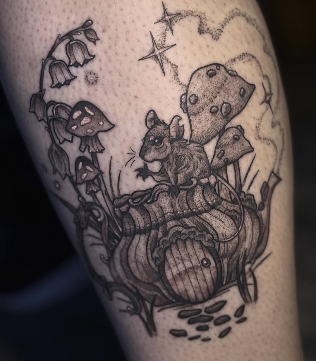 Tattoo by @ink.myth โ illustrative, dotwork