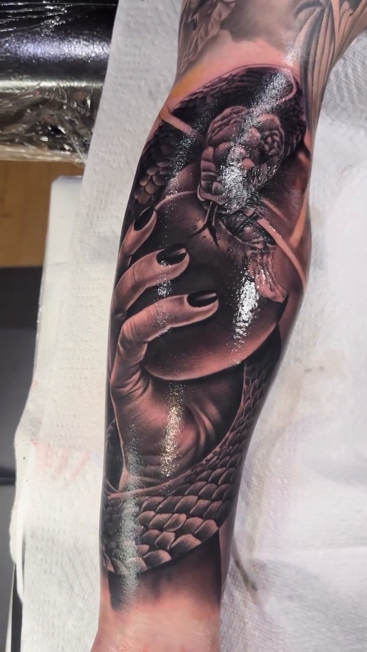 Tattoo by @rarebreedinkstudio — japanese_irezumi, black_and_grey