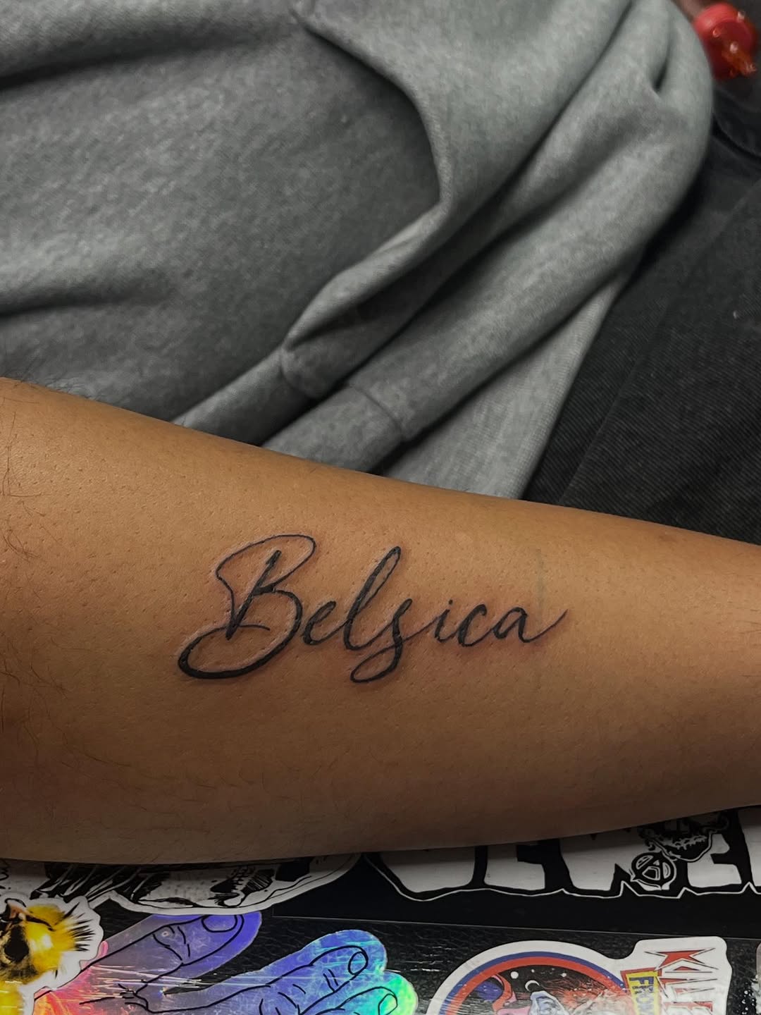 Tattoo by @adderallines — lettering_script, fine_line