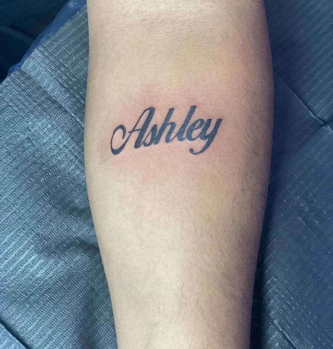 Tattoo by @hunchos_dab_of_ink โ lettering_script, fine_line