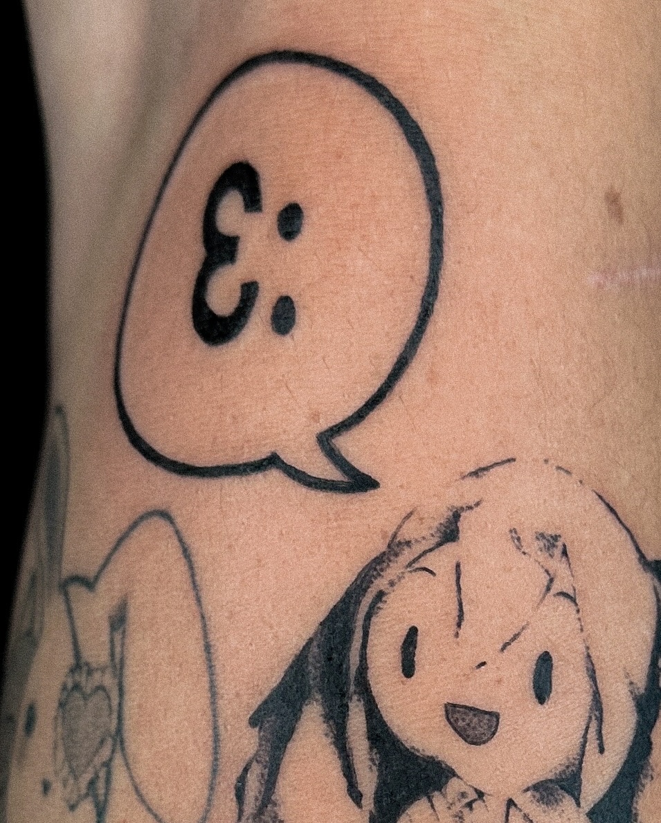 Tattoo by @tofuubrat — illustrative, anime