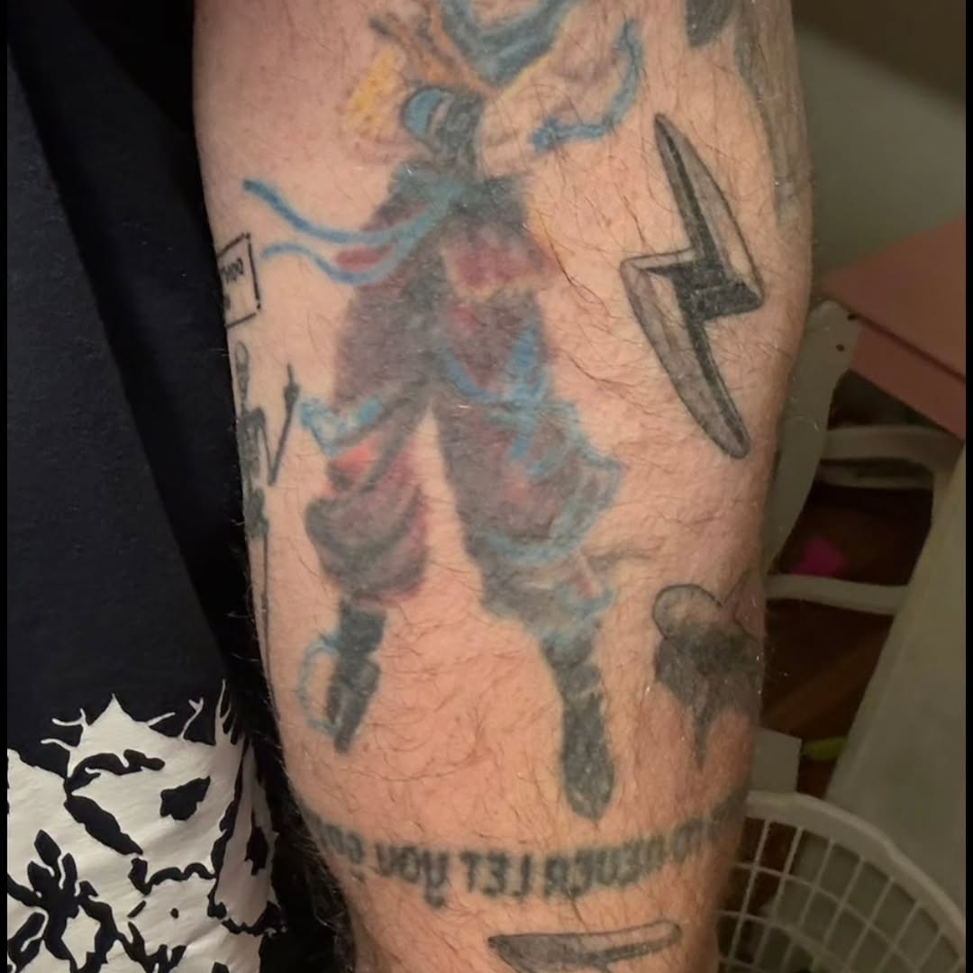 Tattoo by @bassheadtattoos — new_school, anime