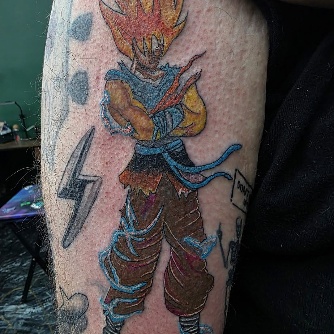 Tattoo by @bassheadtattoos — anime, new_school
