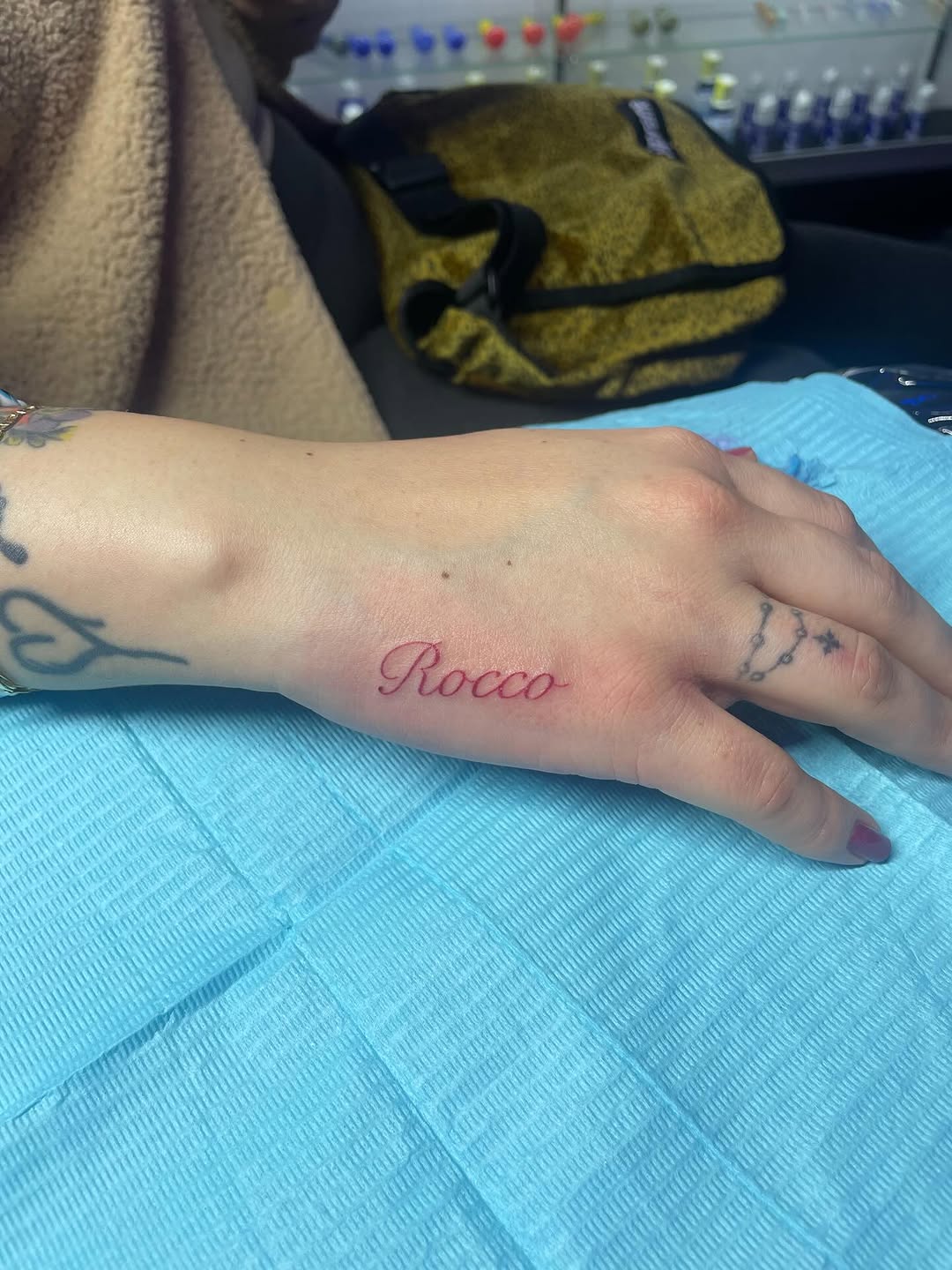Tattoo by @hunchos_dab_of_ink โ lettering_script, fine_line