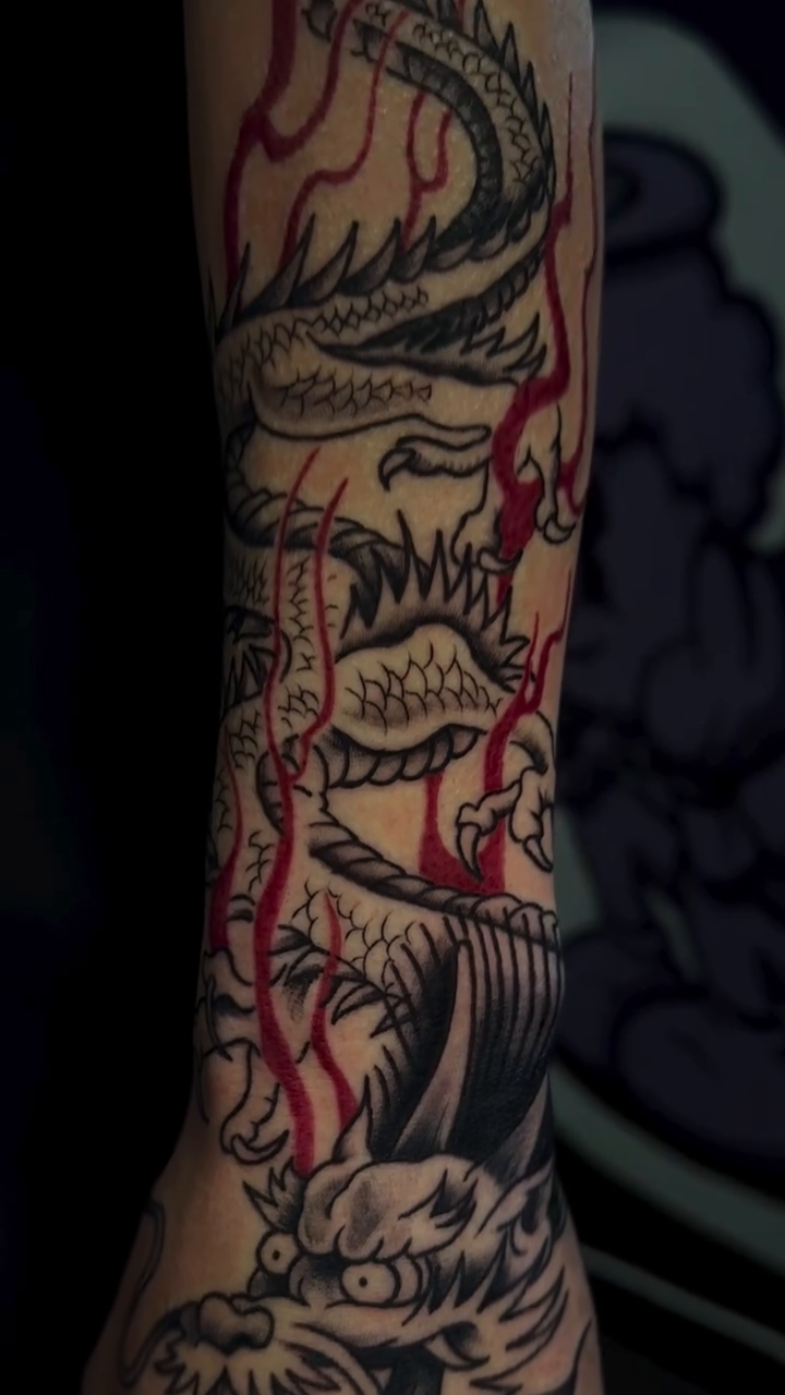 Tattoo by @hardtatz โ japanese_irezumi, black_and_grey