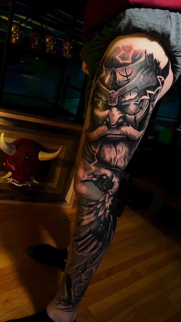 Tattoo by @mrcurlytattoo — japanese_irezumi, black_and_grey