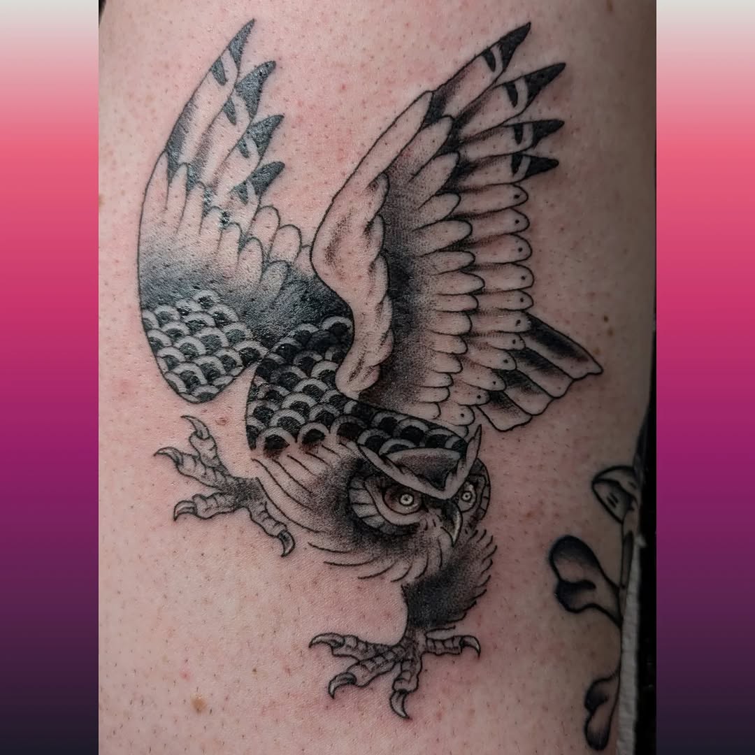 Tattoo by @crappie.tatts — american_traditional, black_and_grey