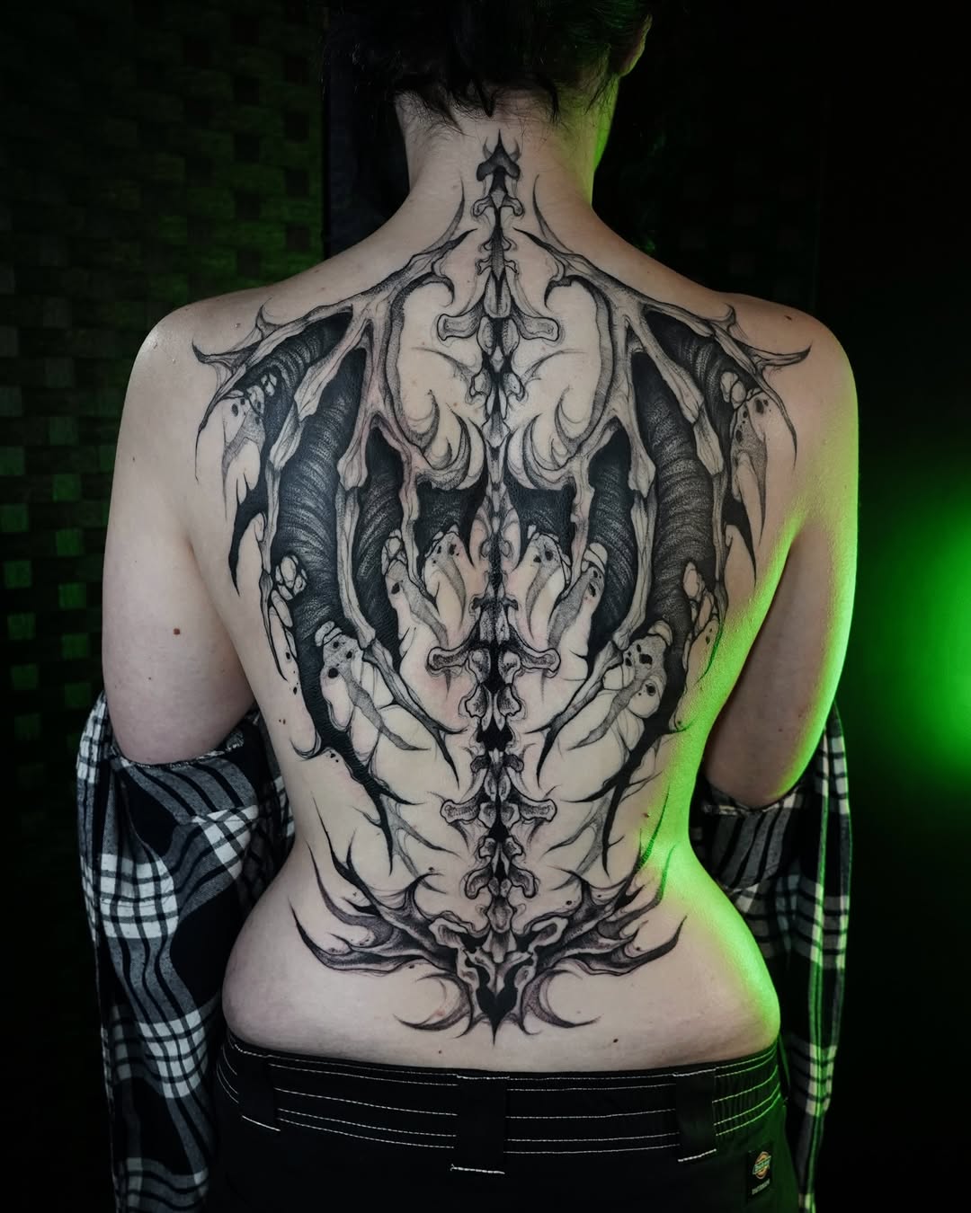 Tattoo by @evi_berry_falcon โ black_and_grey, dark_realism