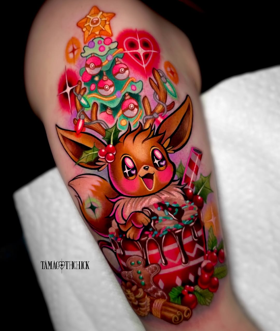 Tattoo by @tamagothchick β new_school, anime