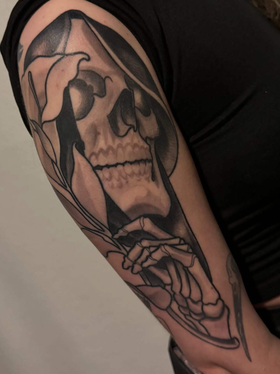 Tattoo by @doublescribbles — black_and_grey, realism