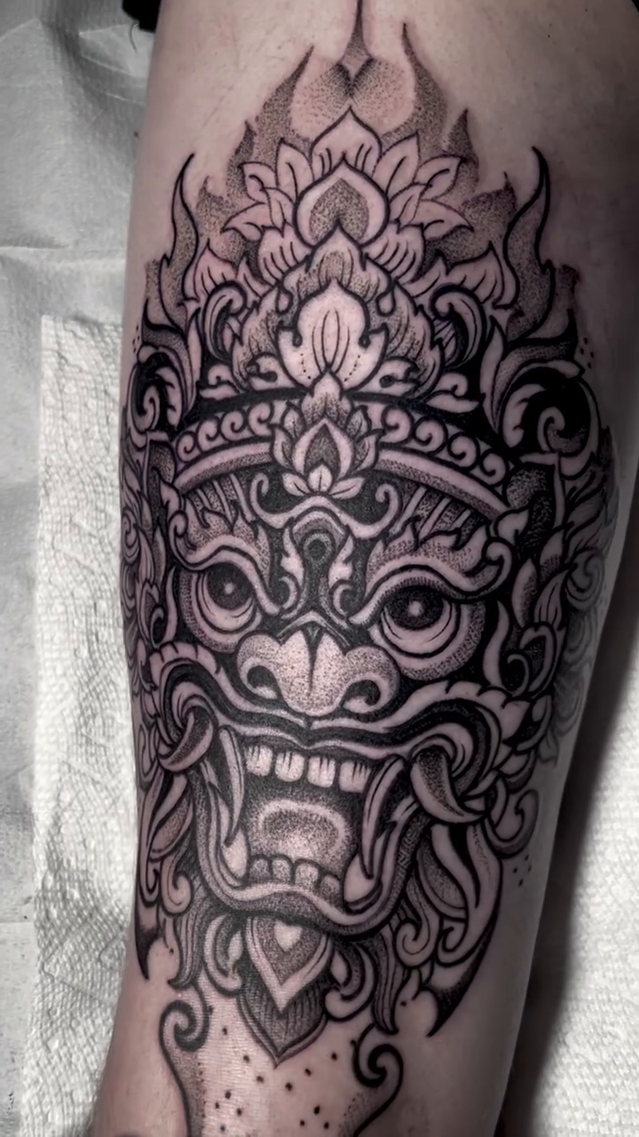 Tattoo by @woodrowtattoo — japanese_irezumi, black_and_grey
