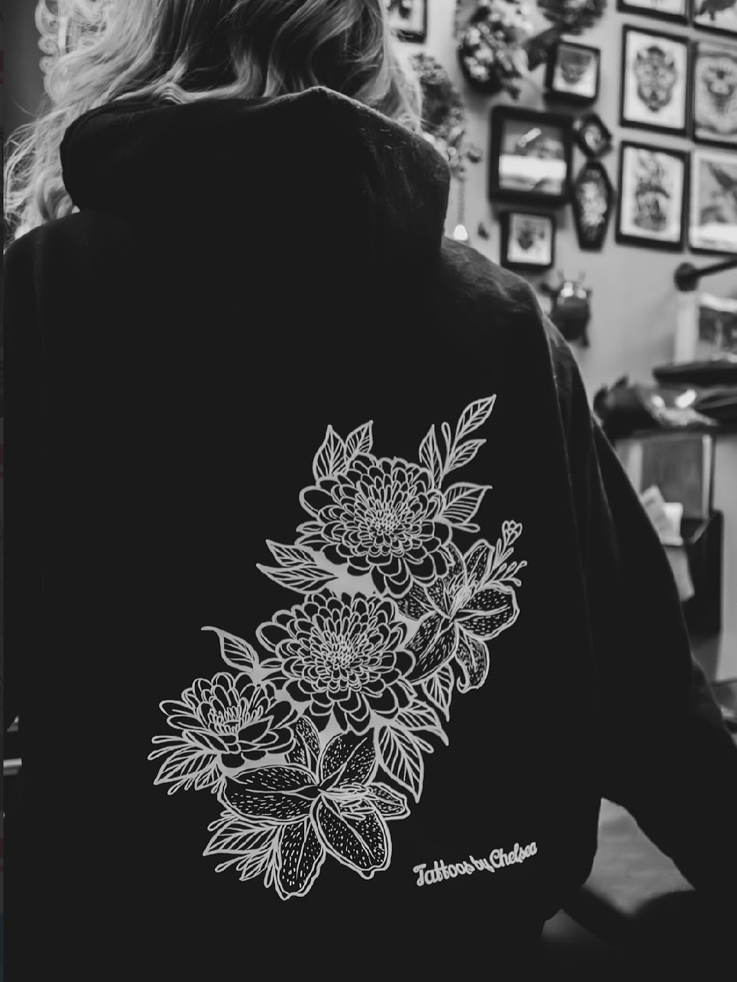 Tattoo by @chelsea_creativity — illustrative, black_and_grey