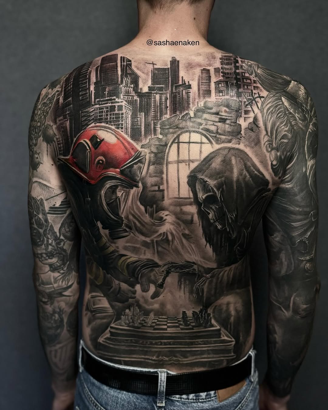 Tattoo by @sashaenaken — realism, black_and_grey