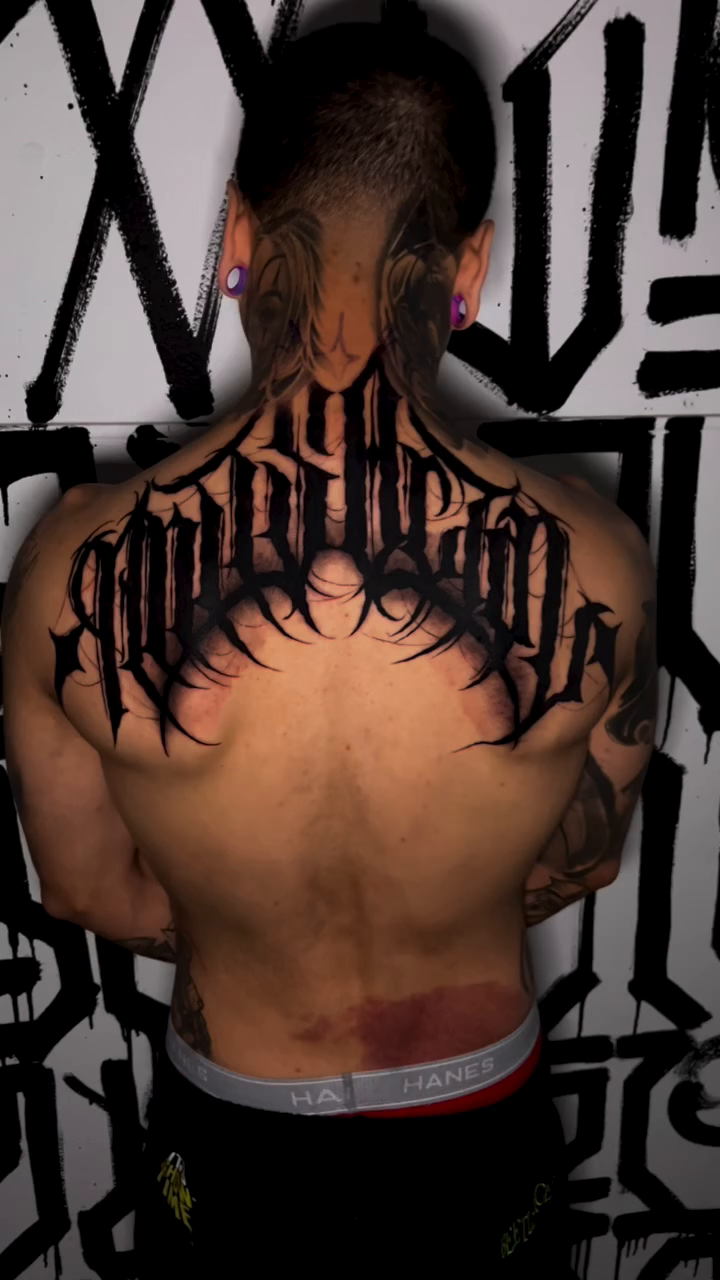 Tattoo by @chucky.tattooz โ blackwork, lettering_script