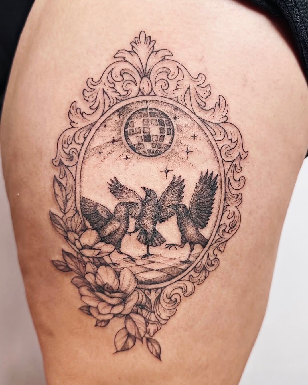 Tattoo by @fennec.fox.tats — illustrative, black_and_grey