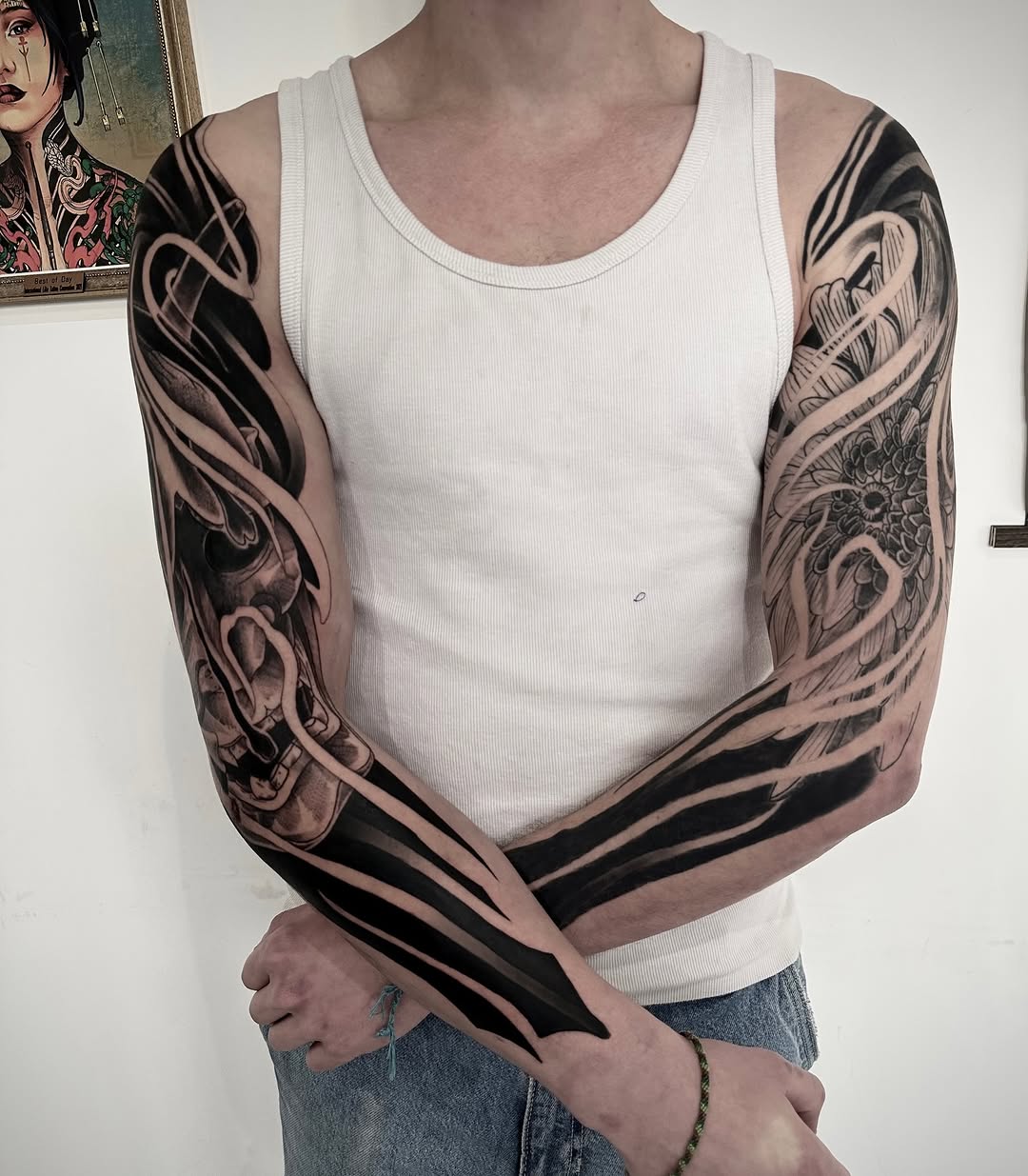 Tattoo by @tristvn_ttt โ blackwork, black_and_grey