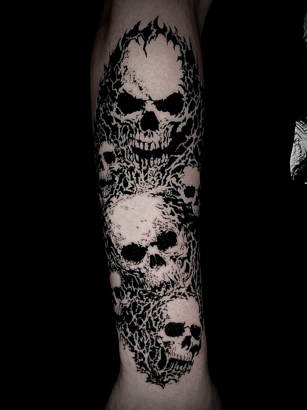 Tattoo by @blackworkbenz — blackwork, dark_realism