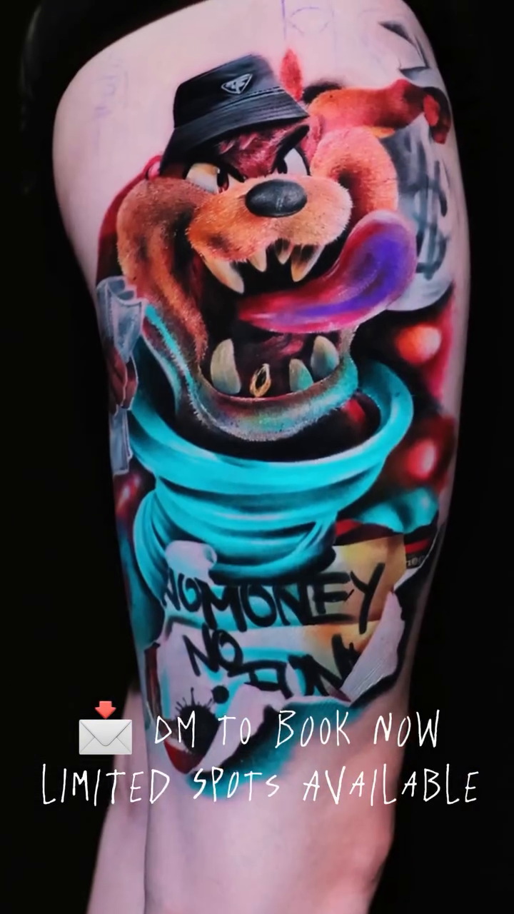 Tattoo by @yoshi.theink β new_school, trash_polka