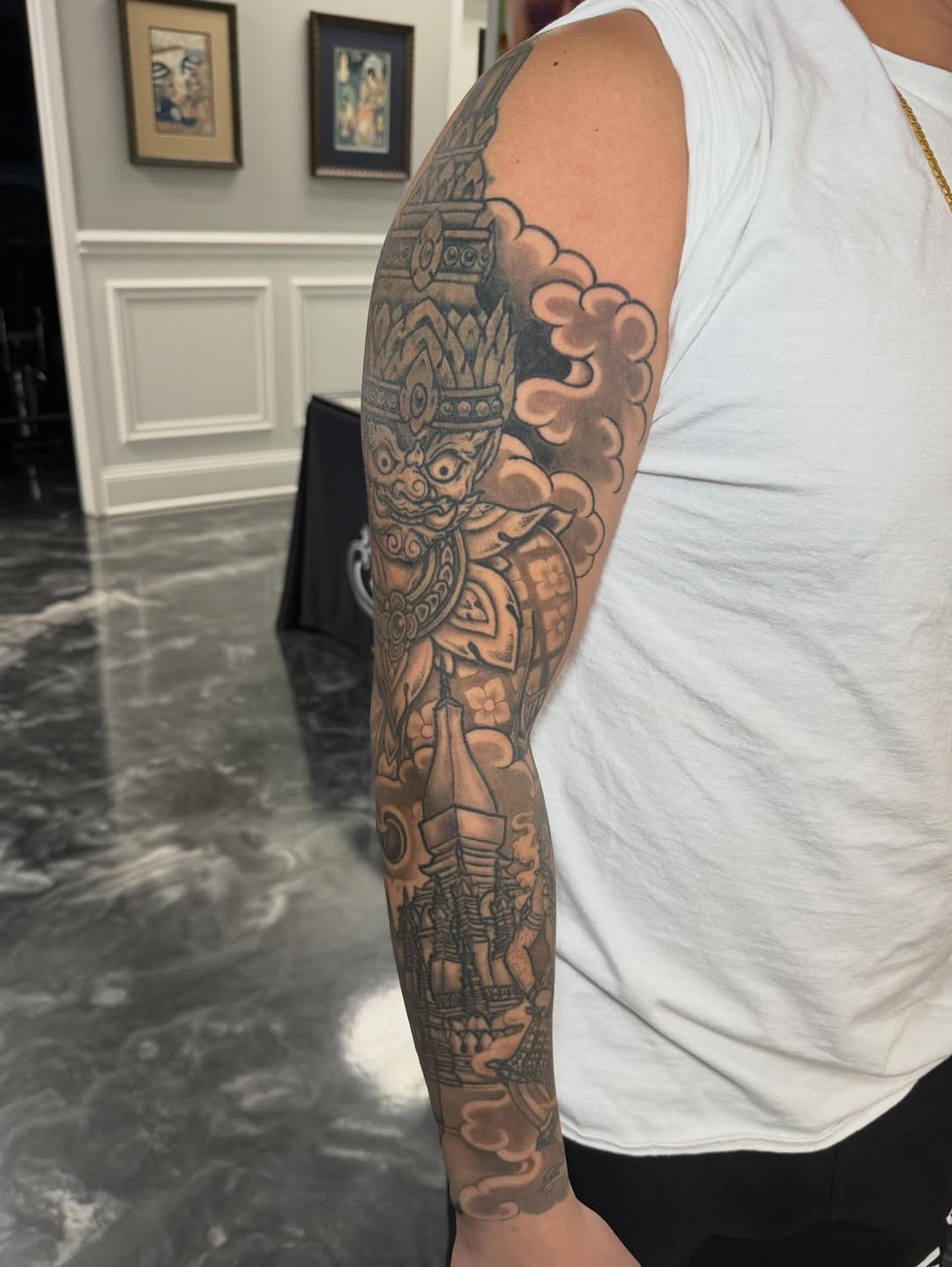 Tattoo by @mekong_lotus — japanese_irezumi, black_and_grey