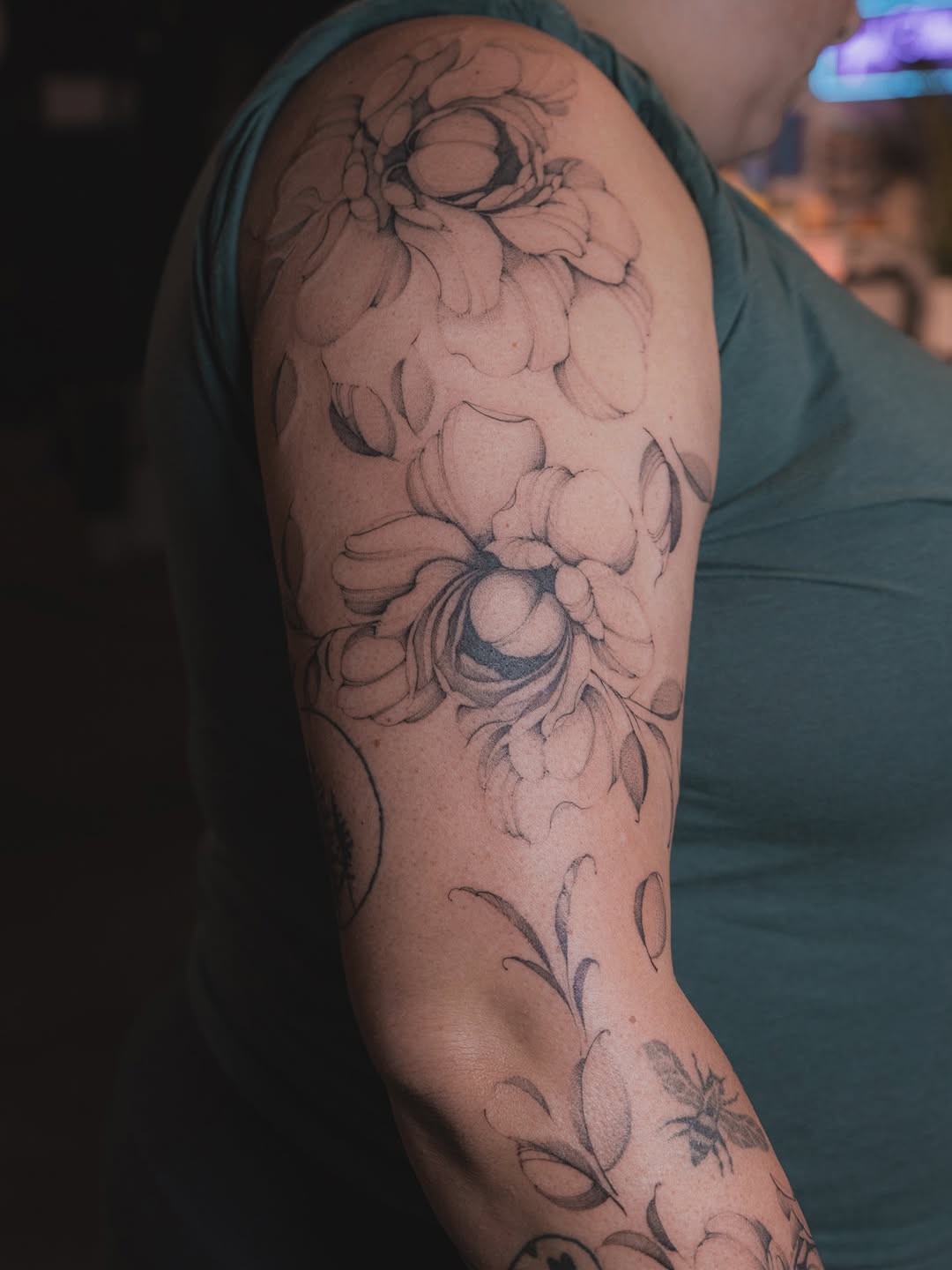 Tattoo by @badlildiva.tattoo — black_and_grey, fine_line
