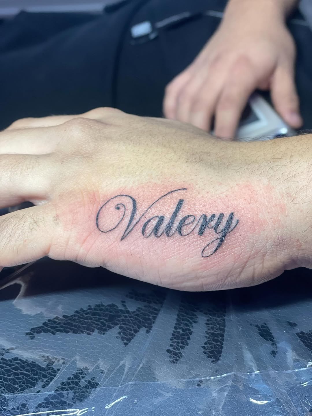 Tattoo by @hunchos_dab_of_ink โ lettering_script, fine_line