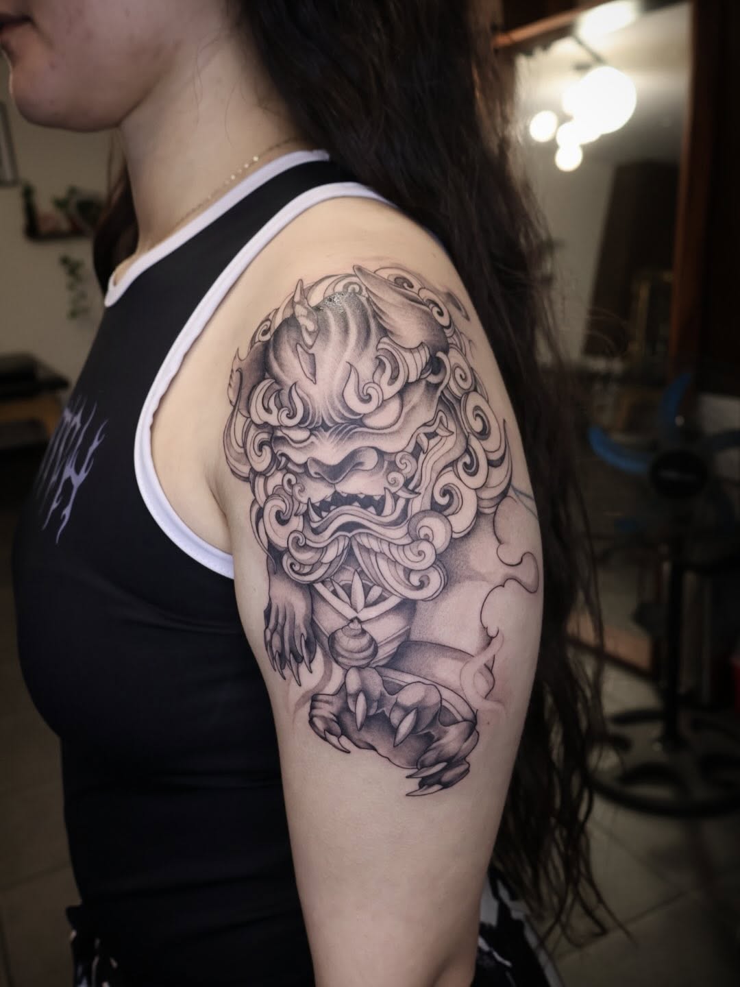 Tattoo by @samishii.ttt — japanese_irezumi, black_and_grey