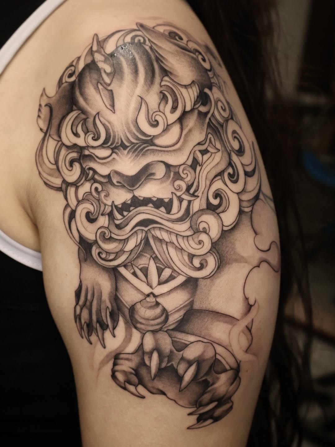 Tattoo by @samishii.ttt — japanese_irezumi, black_and_grey