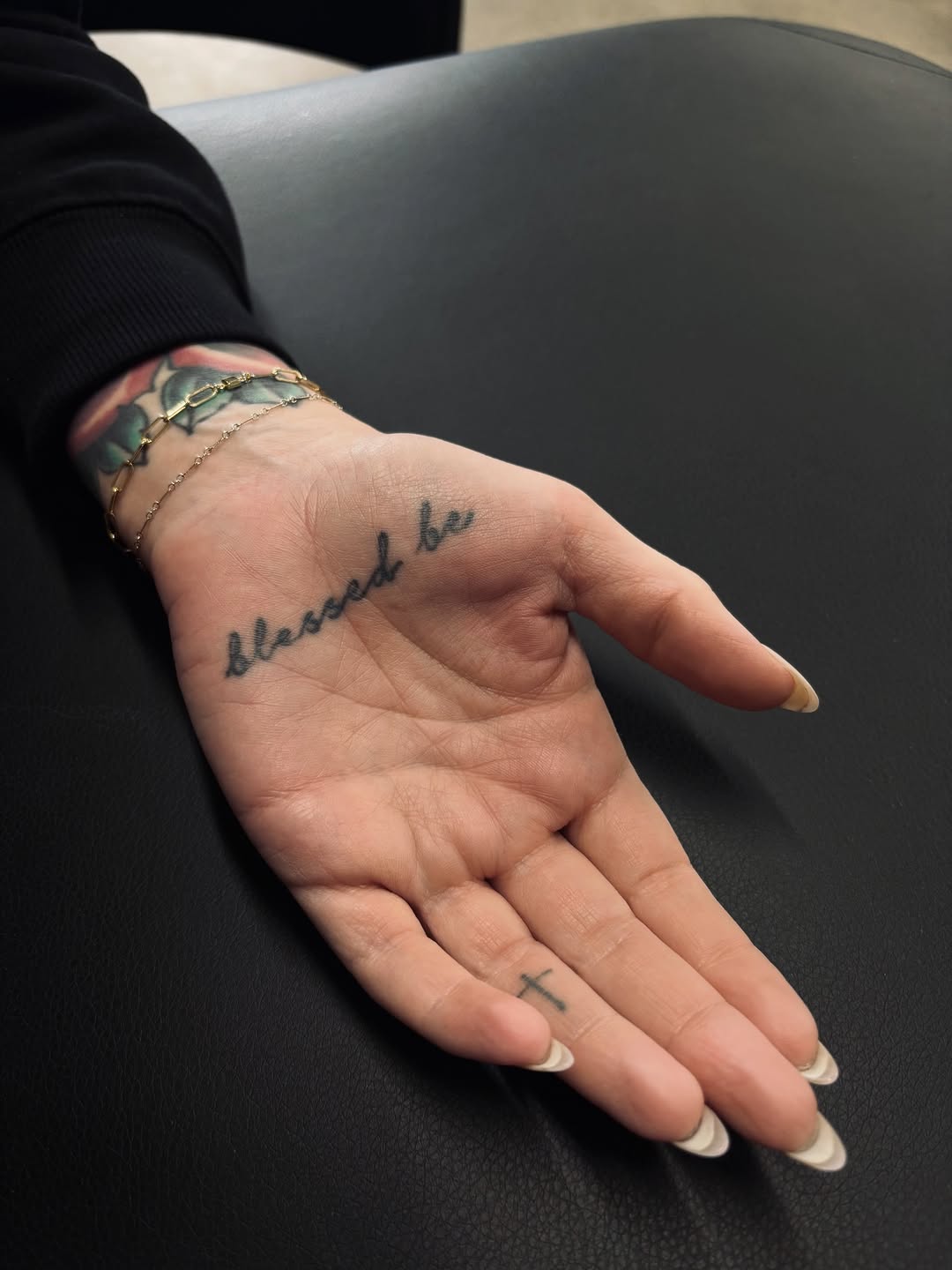 Tattoo by @kolbialexis — lettering_script, fine_line