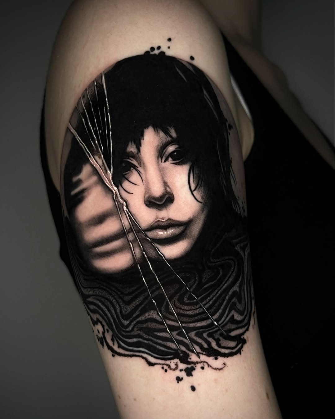 Tattoo by @caitybugink β realism, black_and_grey