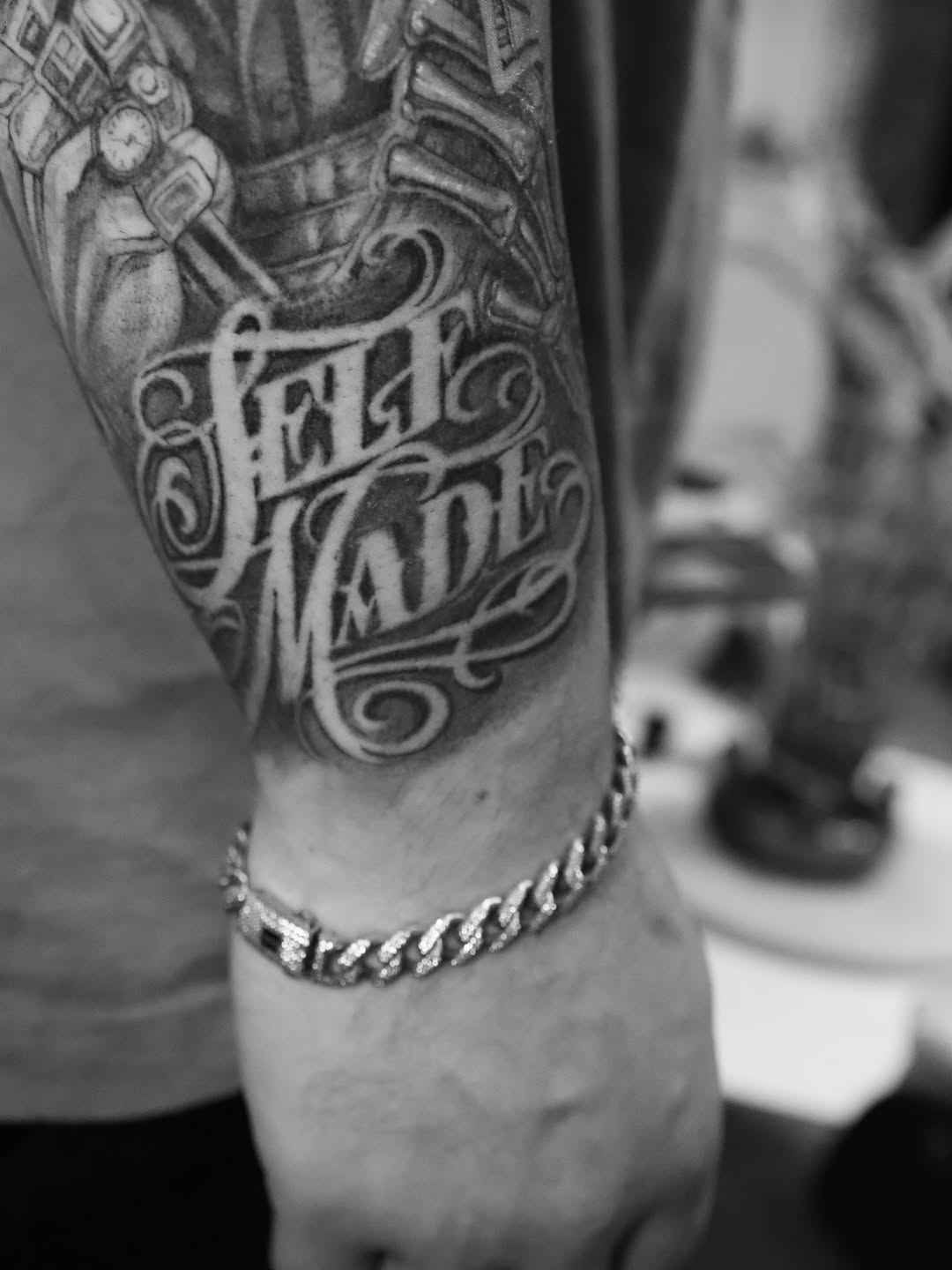 Tattoo by @tat_papi — lettering_script, chicano