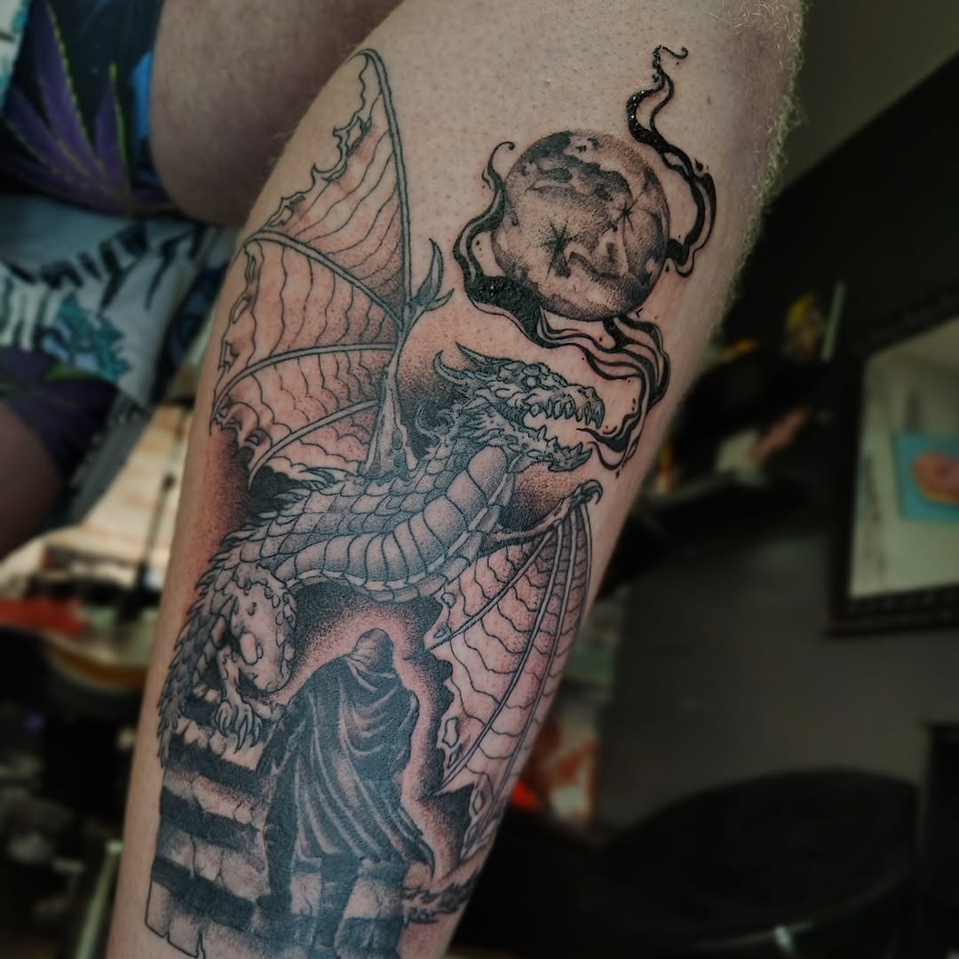 Tattoo by @paper.n.pins — black_and_grey, realism