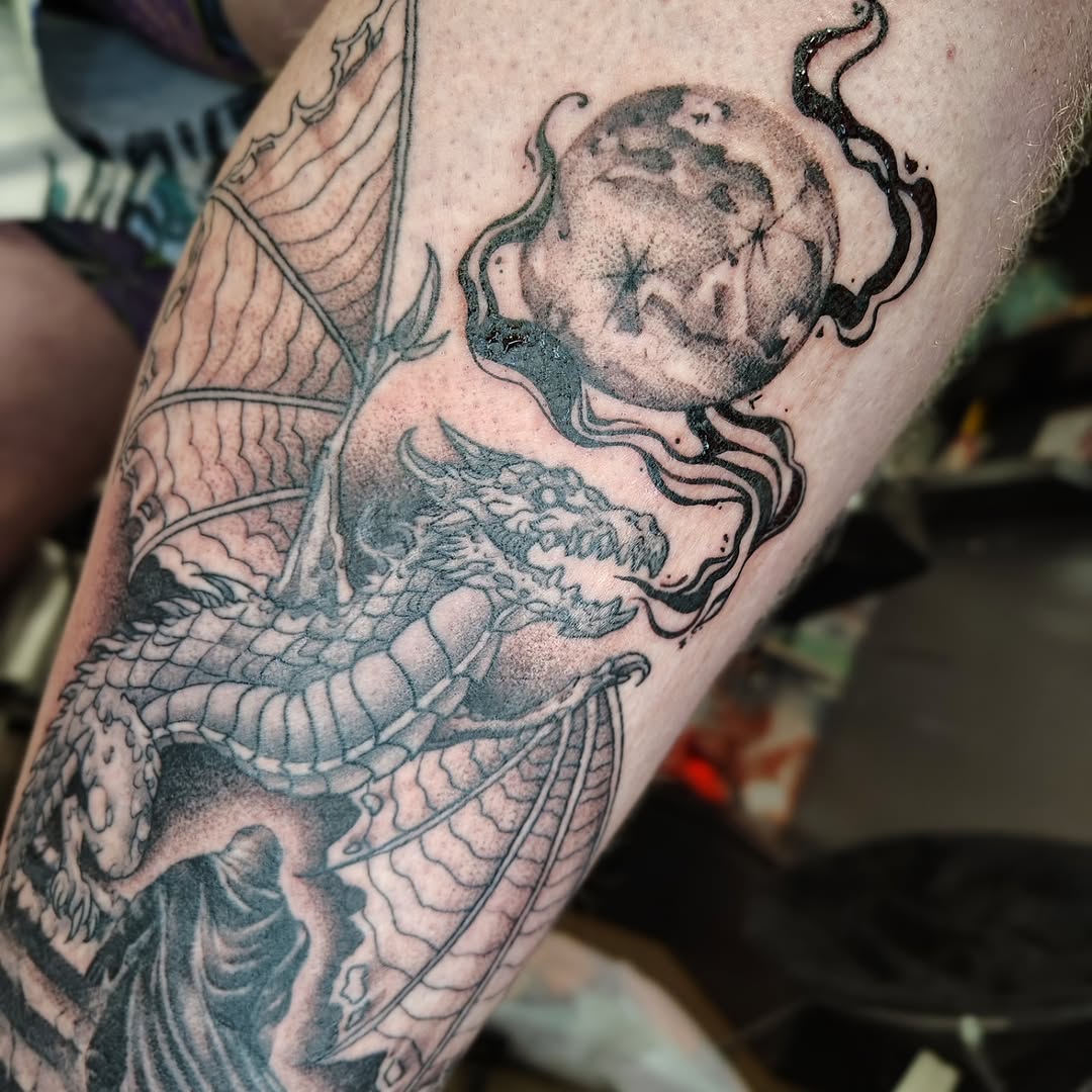 Tattoo by @paper.n.pins — realism, black_and_grey