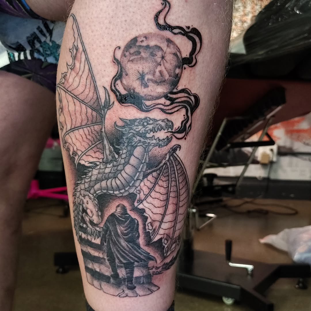Tattoo by @paper.n.pins — black_and_grey, realism