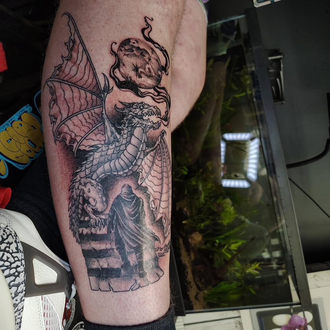Tattoo by @paper.n.pins — black_and_grey, realism