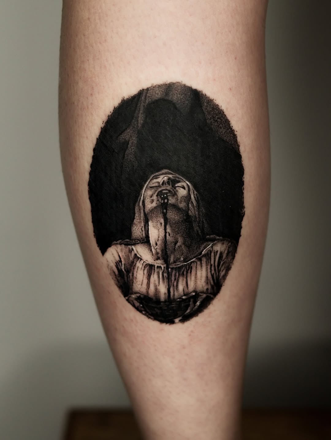 Tattoo by @lunatik_ttt — dark_realism, black_and_grey