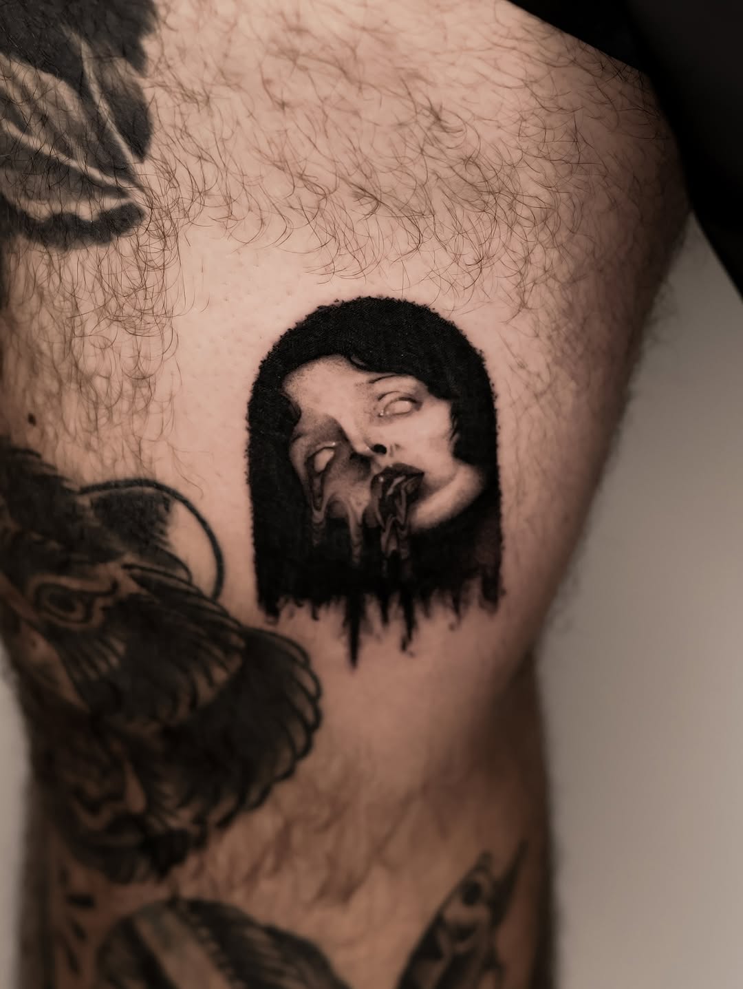Tattoo by @lunatik_ttt — dark_realism, black_and_grey