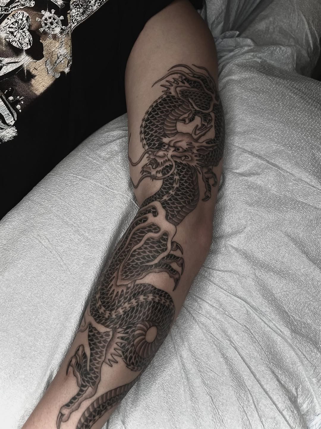 Tattoo by @linahsiaotattoo — japanese_irezumi, black_and_grey
