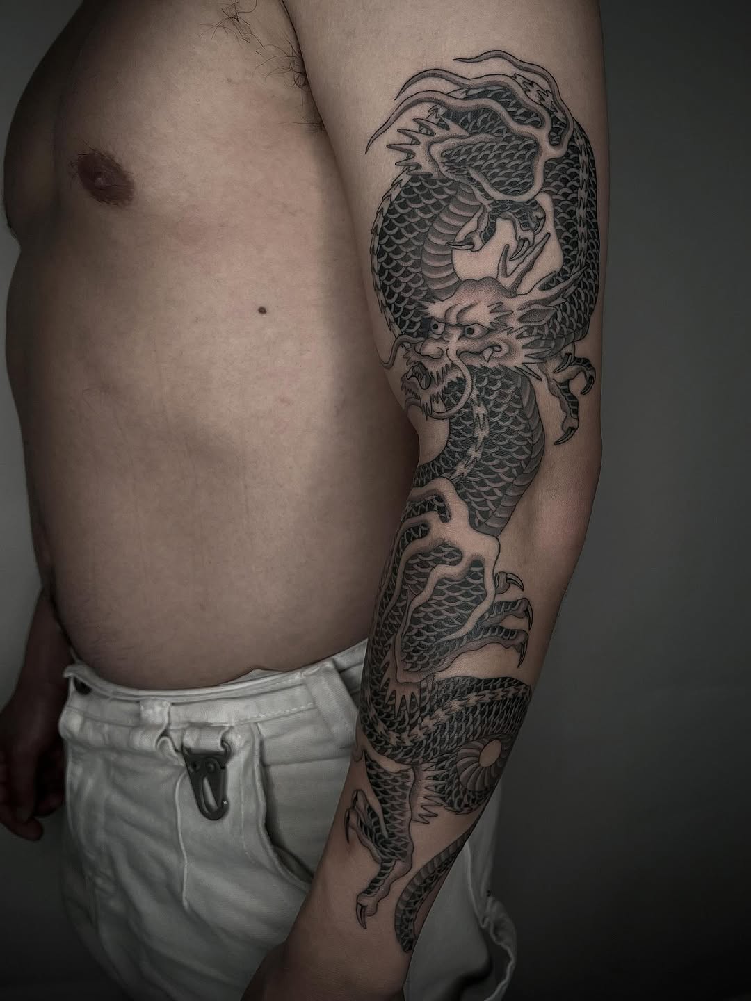 Tattoo by @linahsiaotattoo — japanese_irezumi, black_and_grey